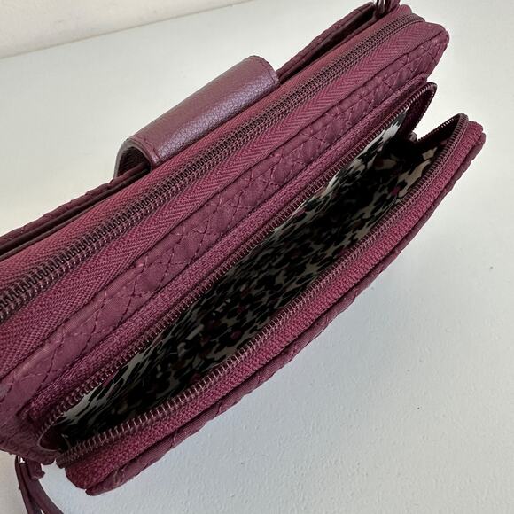 Vera Bradley Wine Microfiber RFID Deluxe All Together Crossbody Wallet NO Straps - Picture 8 of 11